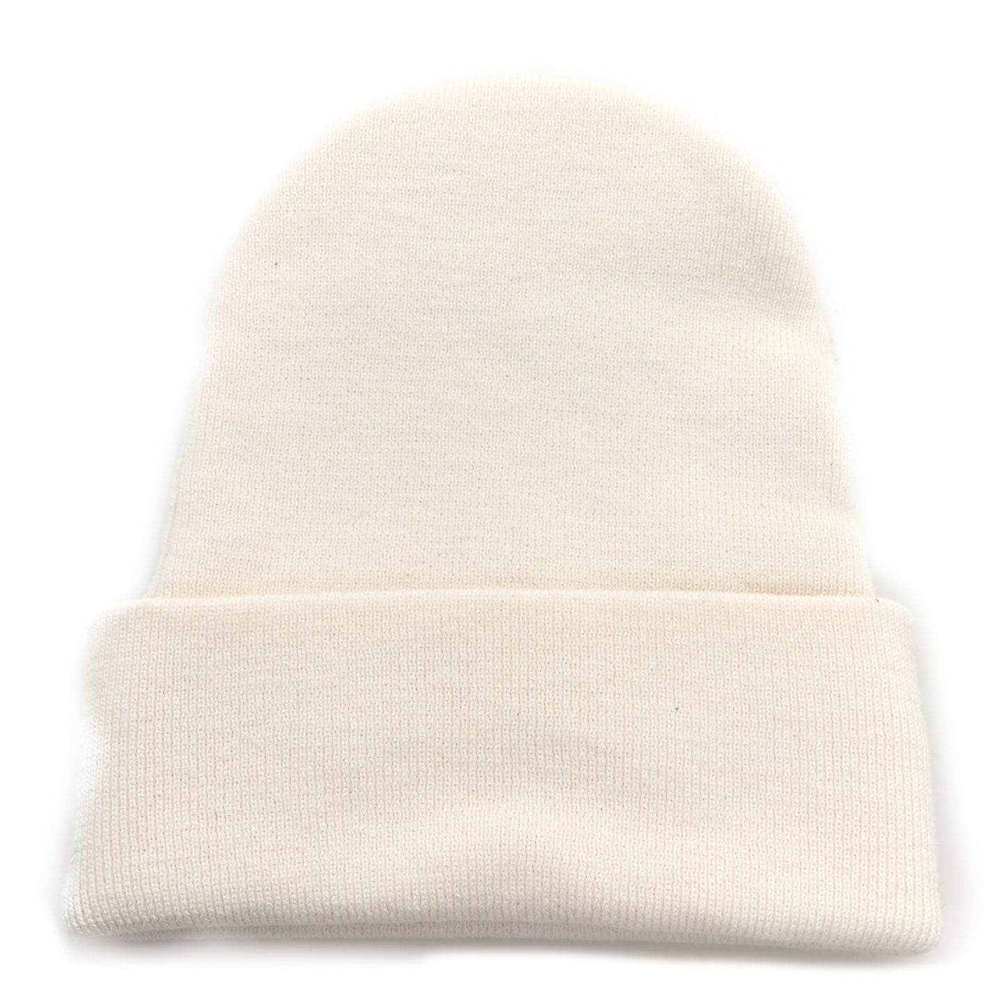 Wool Knit Logo Embroidered Beanie Hat Ivory
