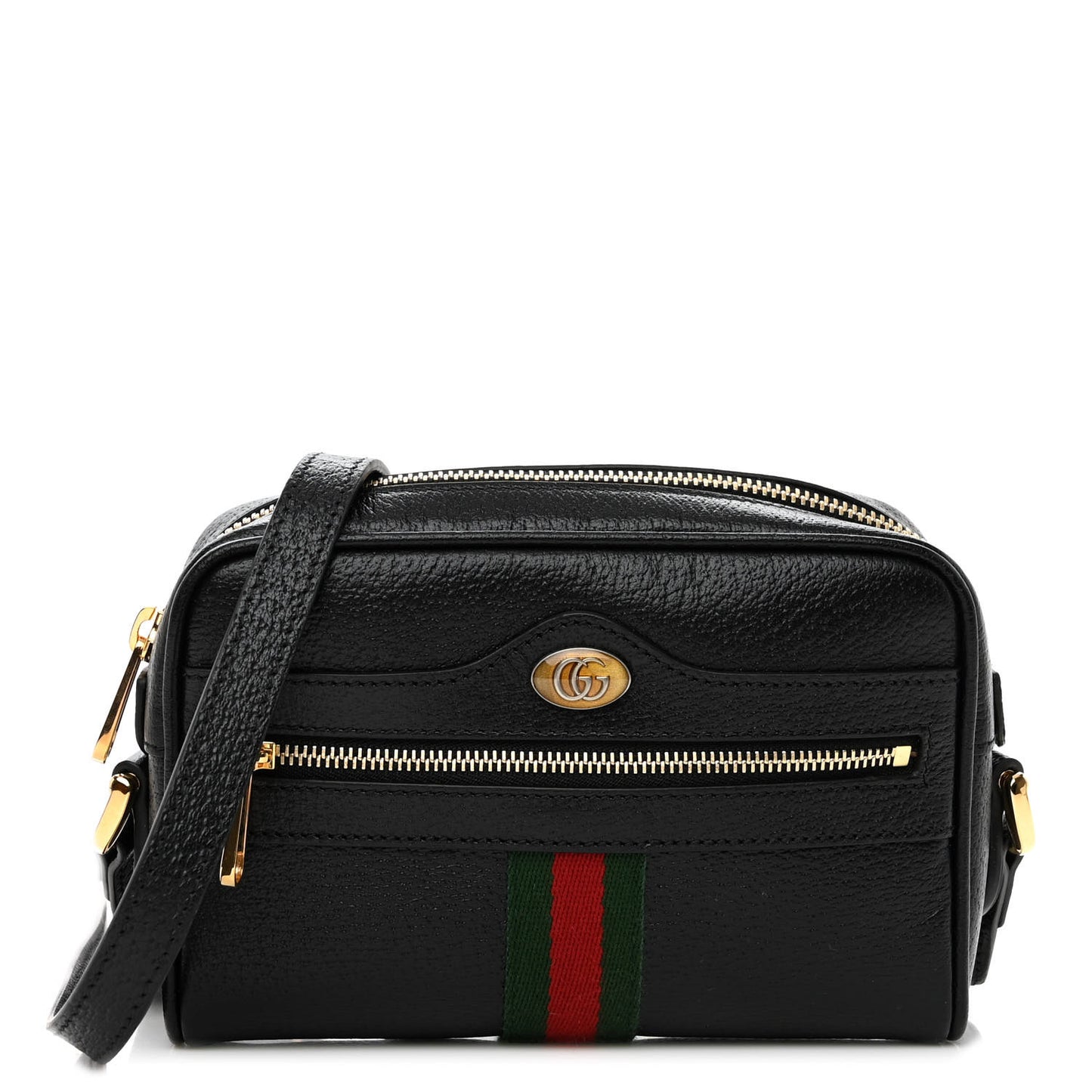 Calfskin Web Mini Ophidia Shoulder Bag Black