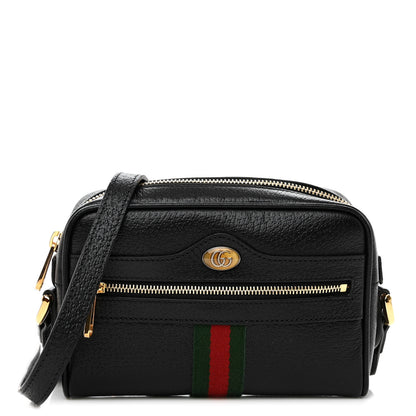 Gucci Calfskin Web Mini Ophidia Shoulder Bag Black 1 of 10