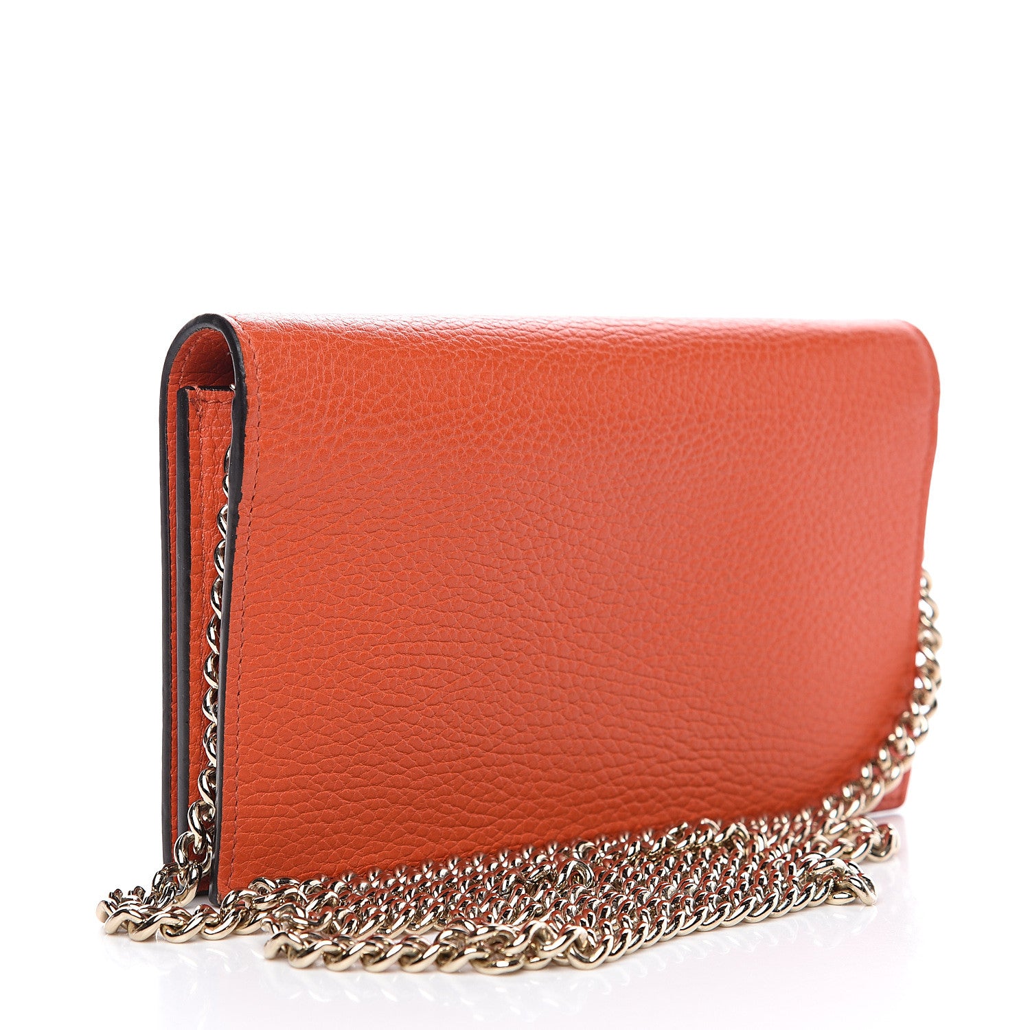 Gucci Dollar Calfskin Medium Betty Chain Wallet Sun Orange 2 of 7