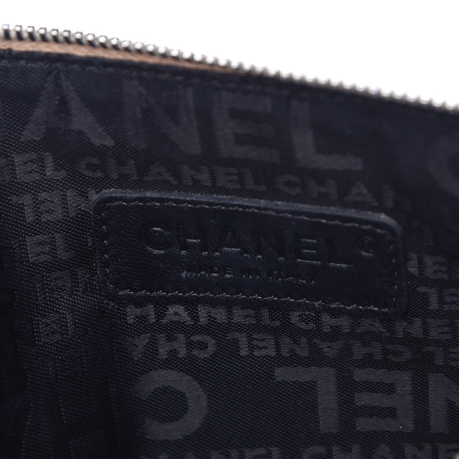 Chanel Lambskin Crossword Pochette Beige Black 6 of 9