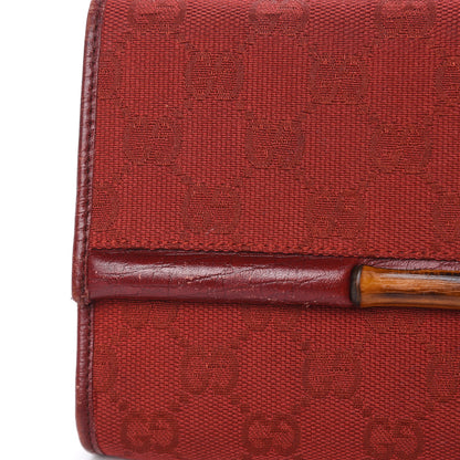 Gucci Monogram Bamboo Bar Clutch Red 10 of 14