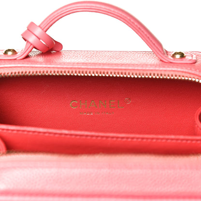 Chanel Caviar Quilted Small CC Filigree Vanity Case Coral 6 of 13