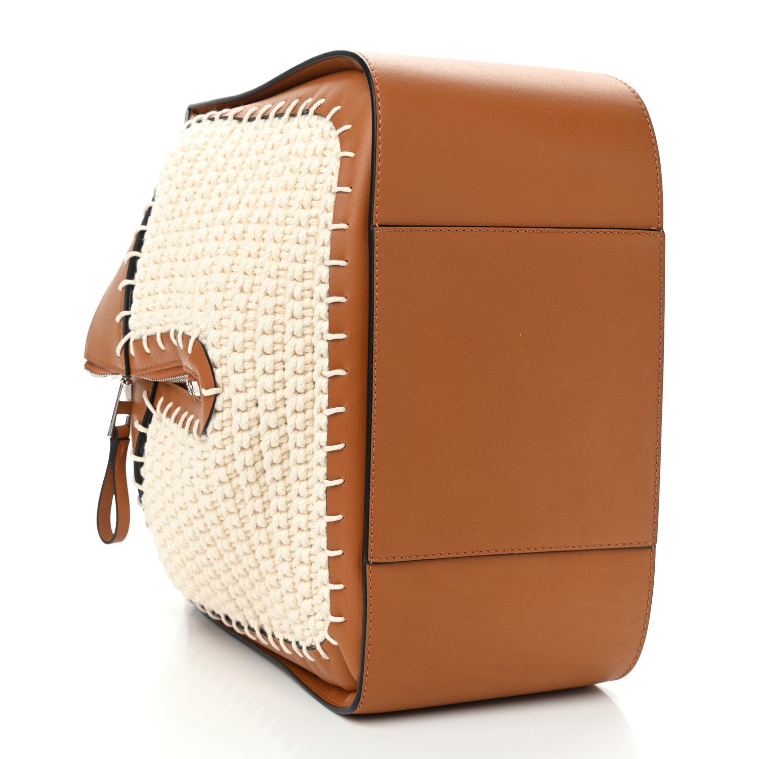 Loewe Calfskin Crochet Small Hammock Shoulder Bag Tan Natural 4 of 10