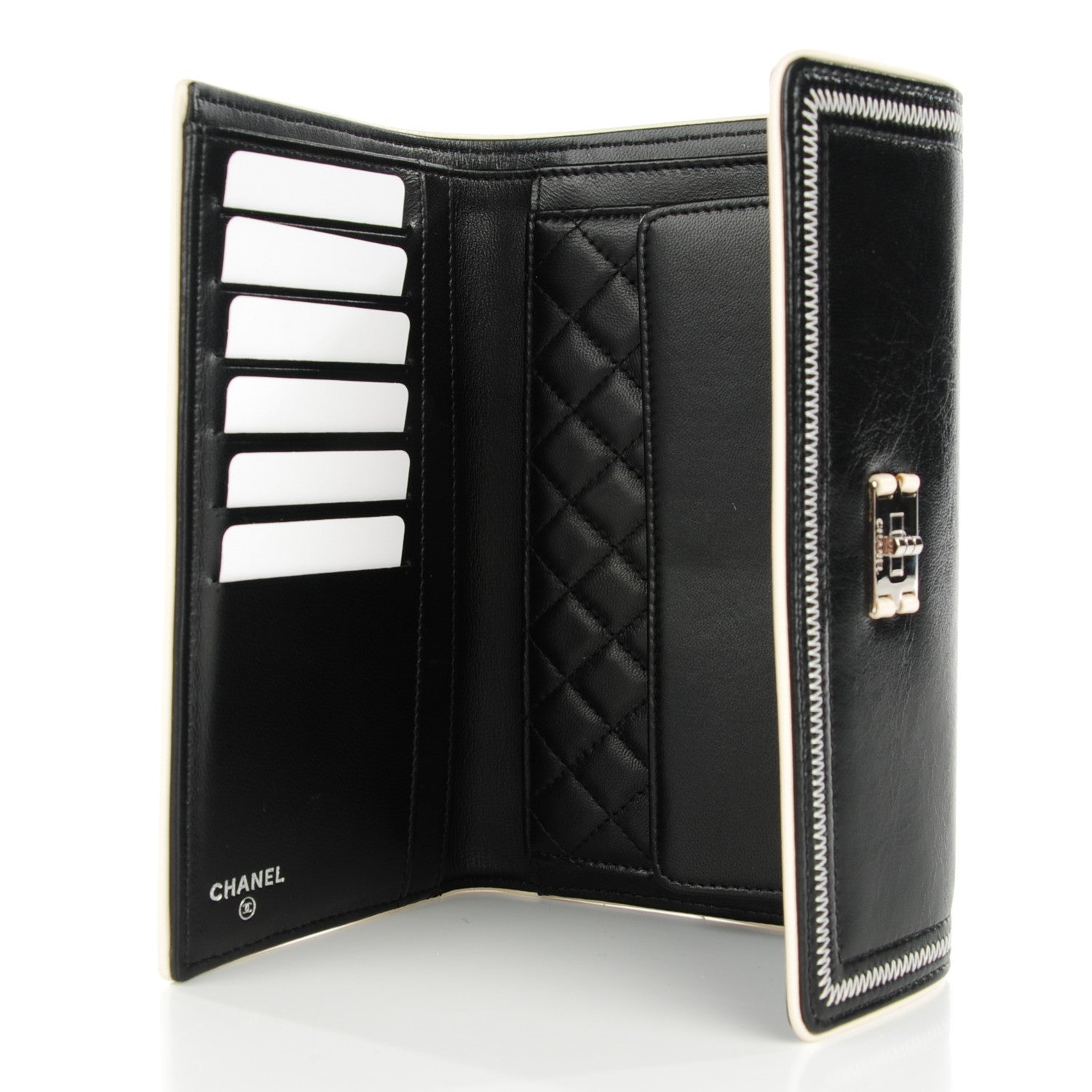 Chanel Lambskin Large Flap Wallet Black 5 of 8
