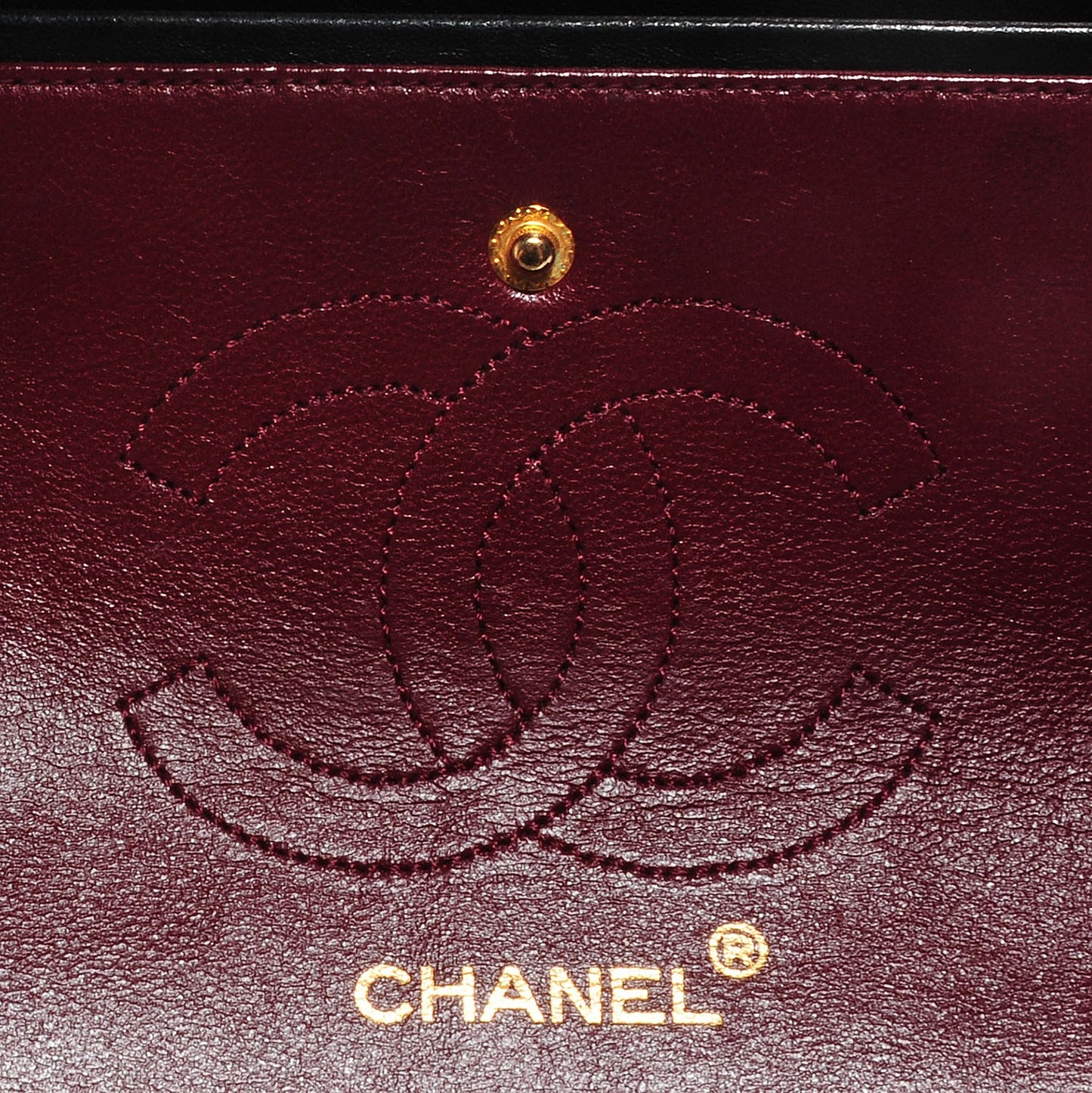 Lambskin Medium Double Flap Black