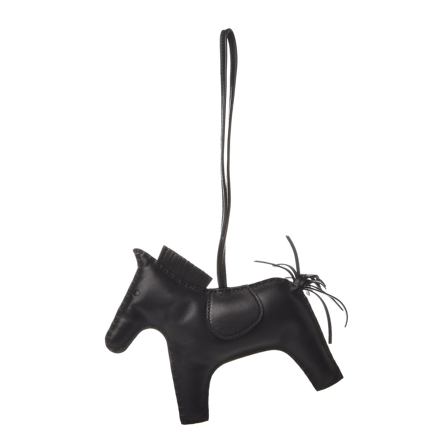 Milo Lambskin Grigri Rodeo Horse Bag Charm GM So Black