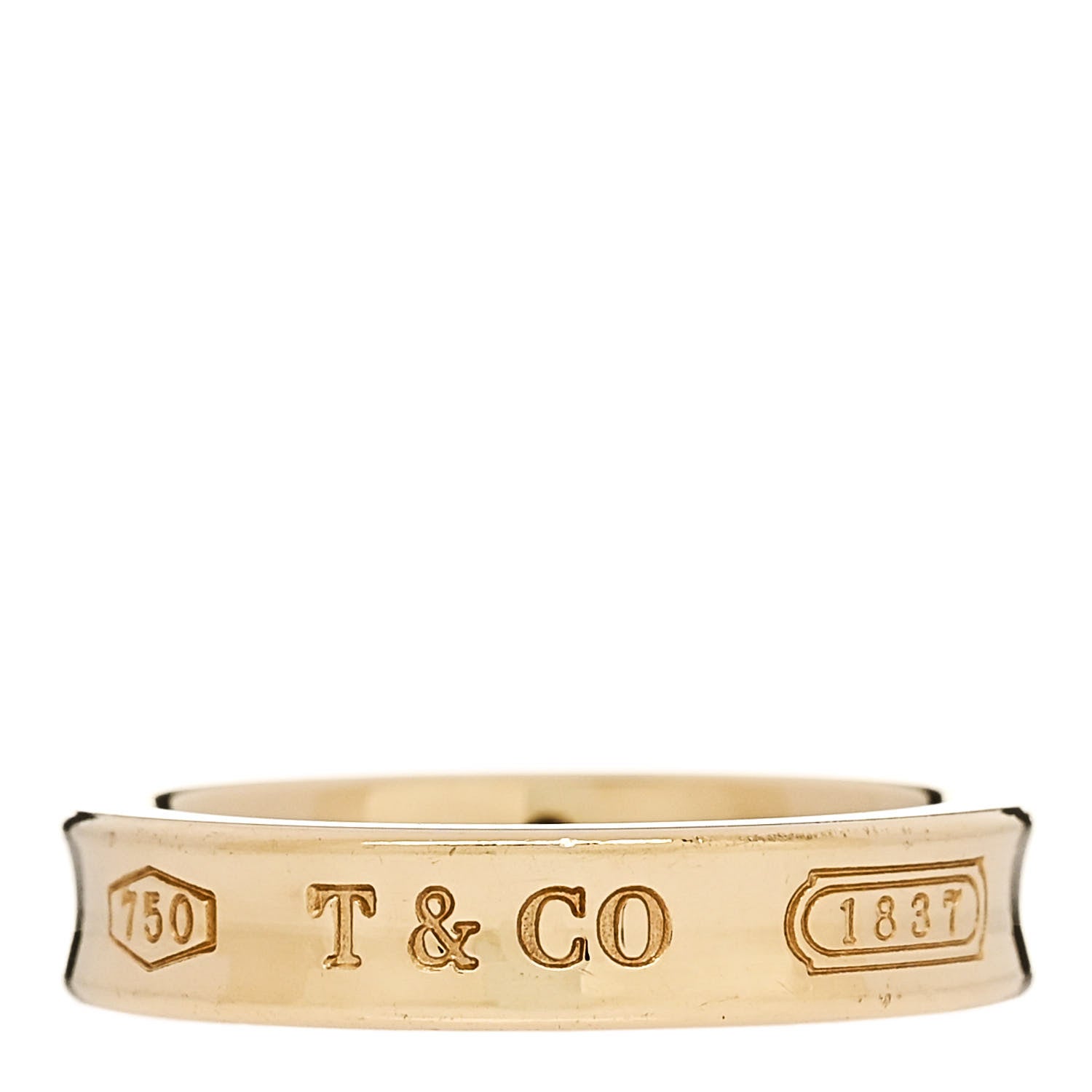 Tiffany 18K Yellow Gold Narrow 1837 Ring 50 5.25 1 of 4