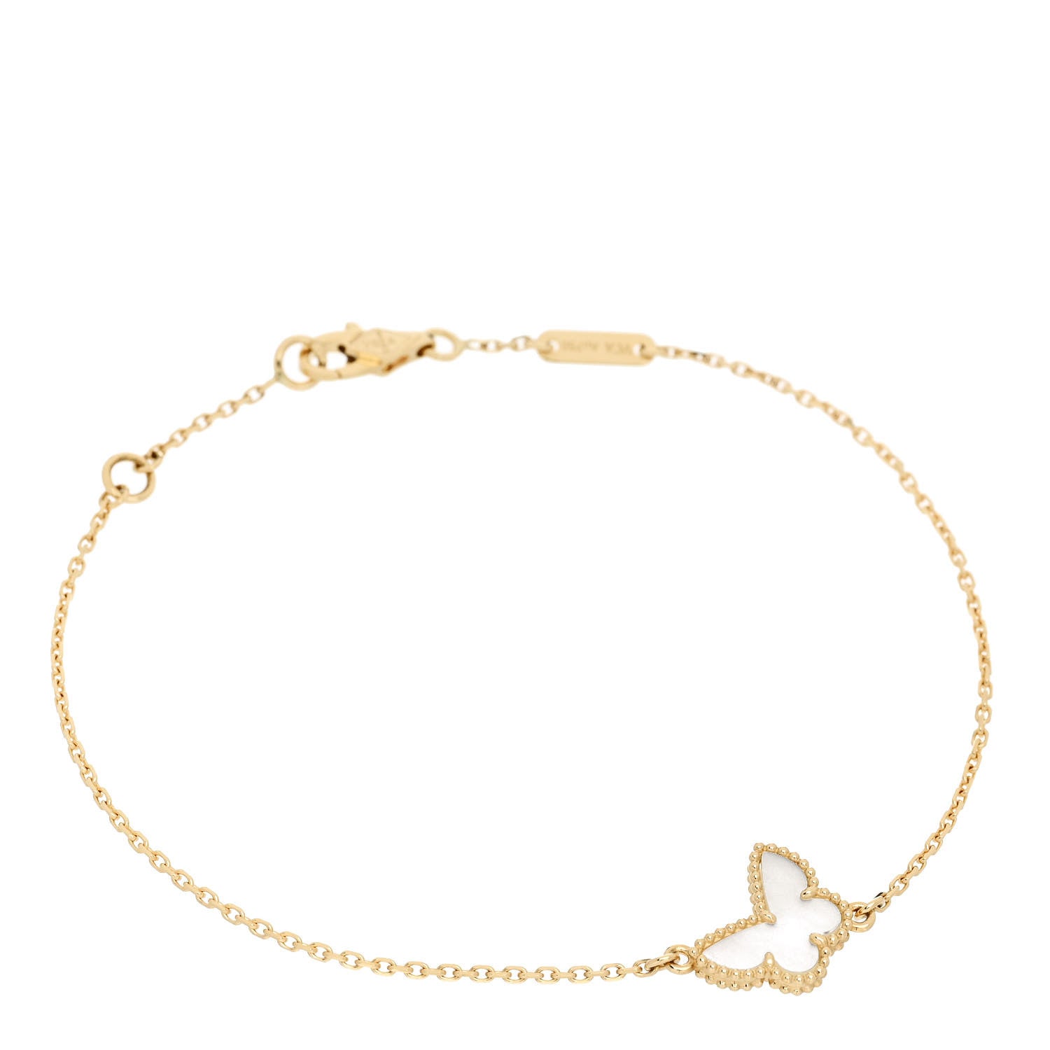 Van Cleef & Arpels 18K Yellow Gold Mother of Pearl Sweet Alhambra Butterfly Bracelet 1 of 5
