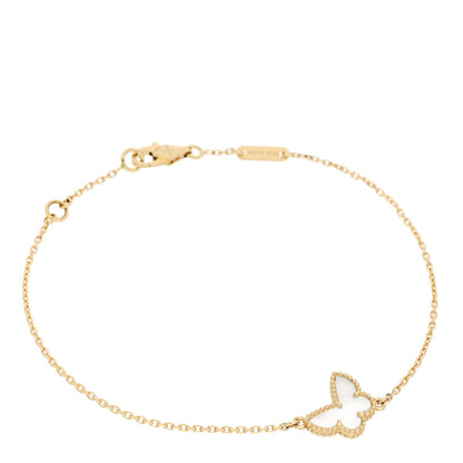 Van Cleef & Arpels 18K Yellow Gold Mother of Pearl Sweet Alhambra Butterfly Bracelet 1 of 5