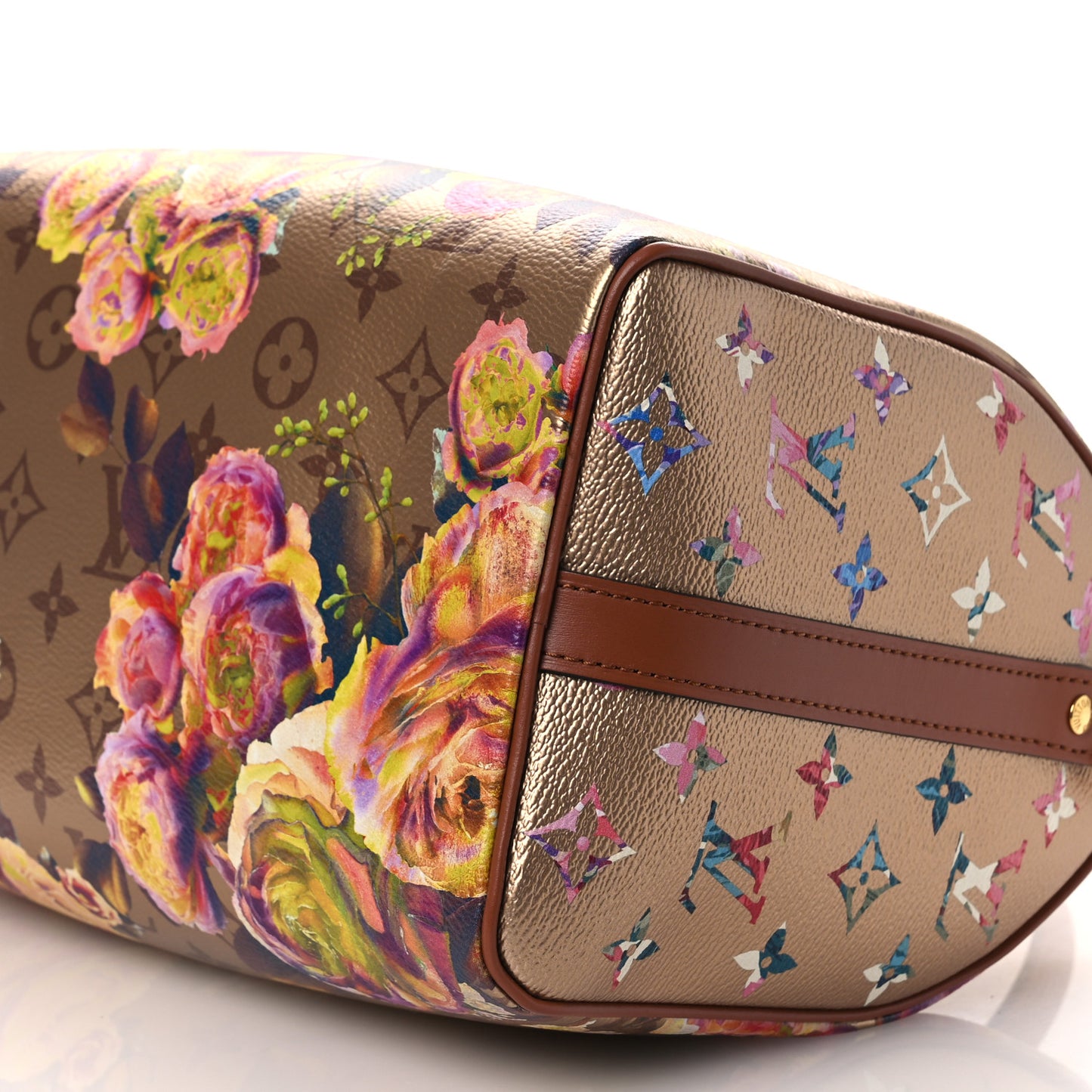 Metallic Monogram LV Garden Speedy Bandouliere 25 Gold
