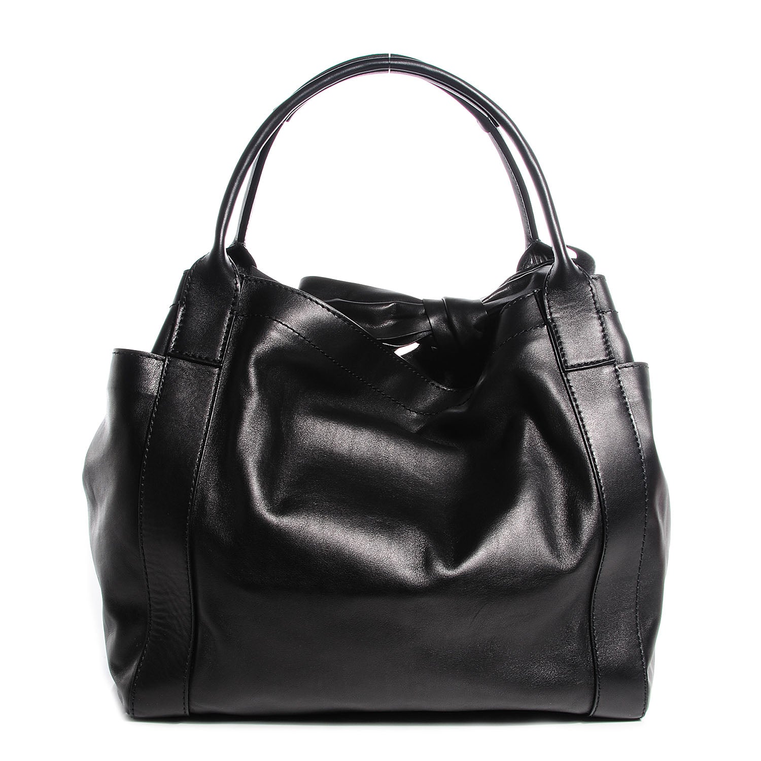 Valentino Garavani Nappa Double Pocket Bow Tote Black 1 of 7