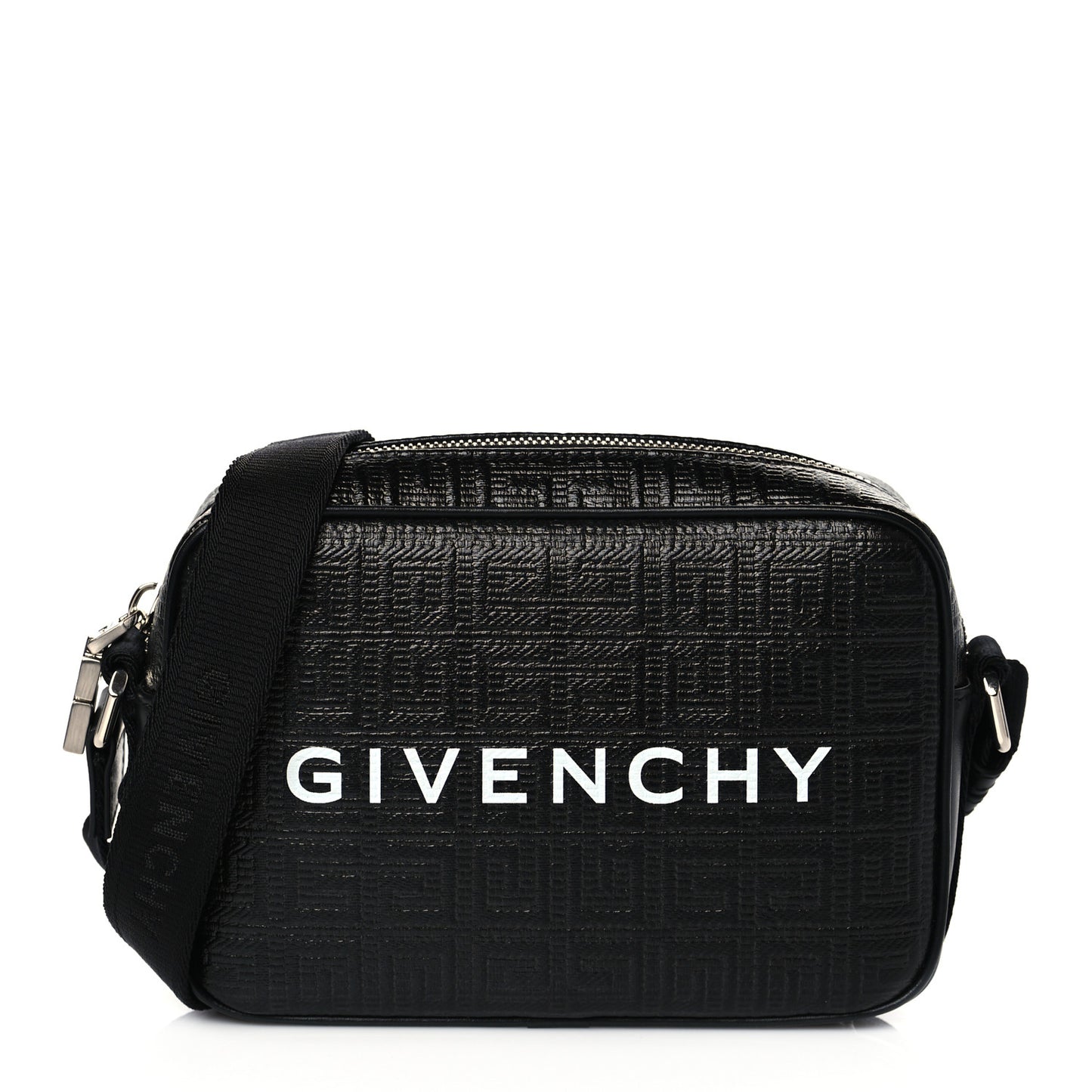 Coated Canvas Logo Embossed G Essentials Camera Bag Black