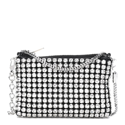 Alexander Wang Mesh Crystal Rhinestone Nano Heiress Shoulder Bag Black Silver 1 of 10