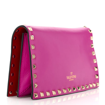 Valentino Garavani Nappa Small Rockstud Wristlet Clutch Fuxia 3 of 10