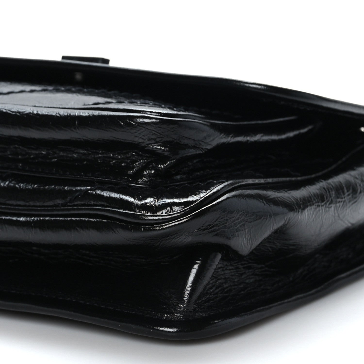 Saint Laurent Crinkled Calfskin Matelasse Monogram Baby Niki Chain Satchel Black 9 of 9