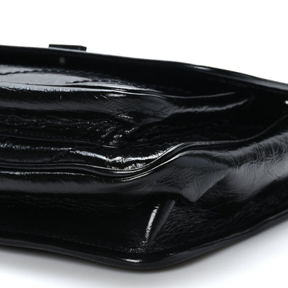 Saint Laurent Crinkled Calfskin Matelasse Monogram Baby Niki Chain Satchel Black 9 of 9