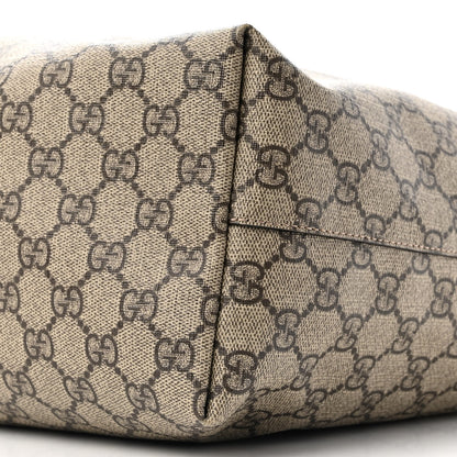 Gucci GG Supreme Monogram Textured Calfskin Web Medium Ophidia Shopping Tote Beige Ebony New Acero 10 of 12