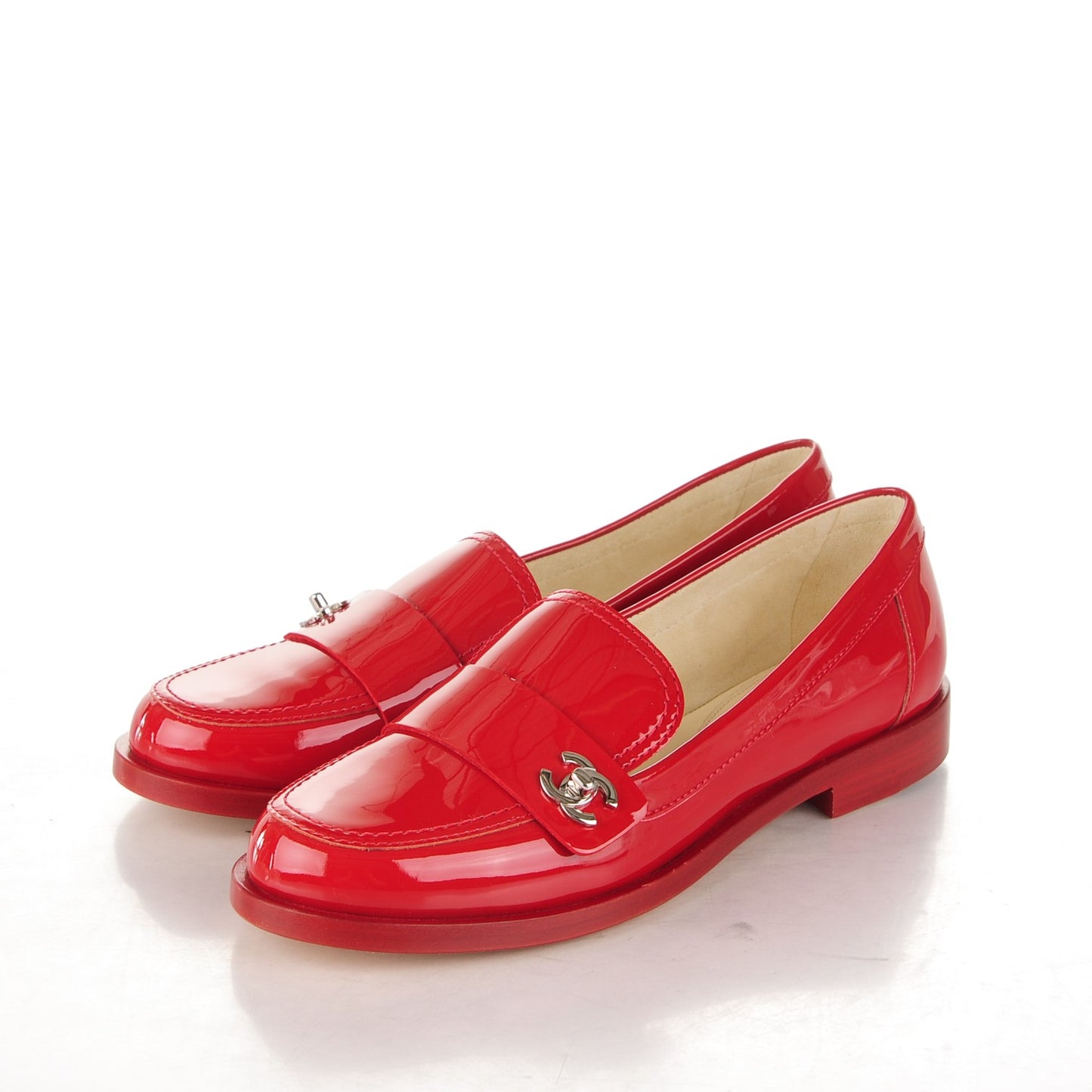 Patent CC Loafers 36.5 Red