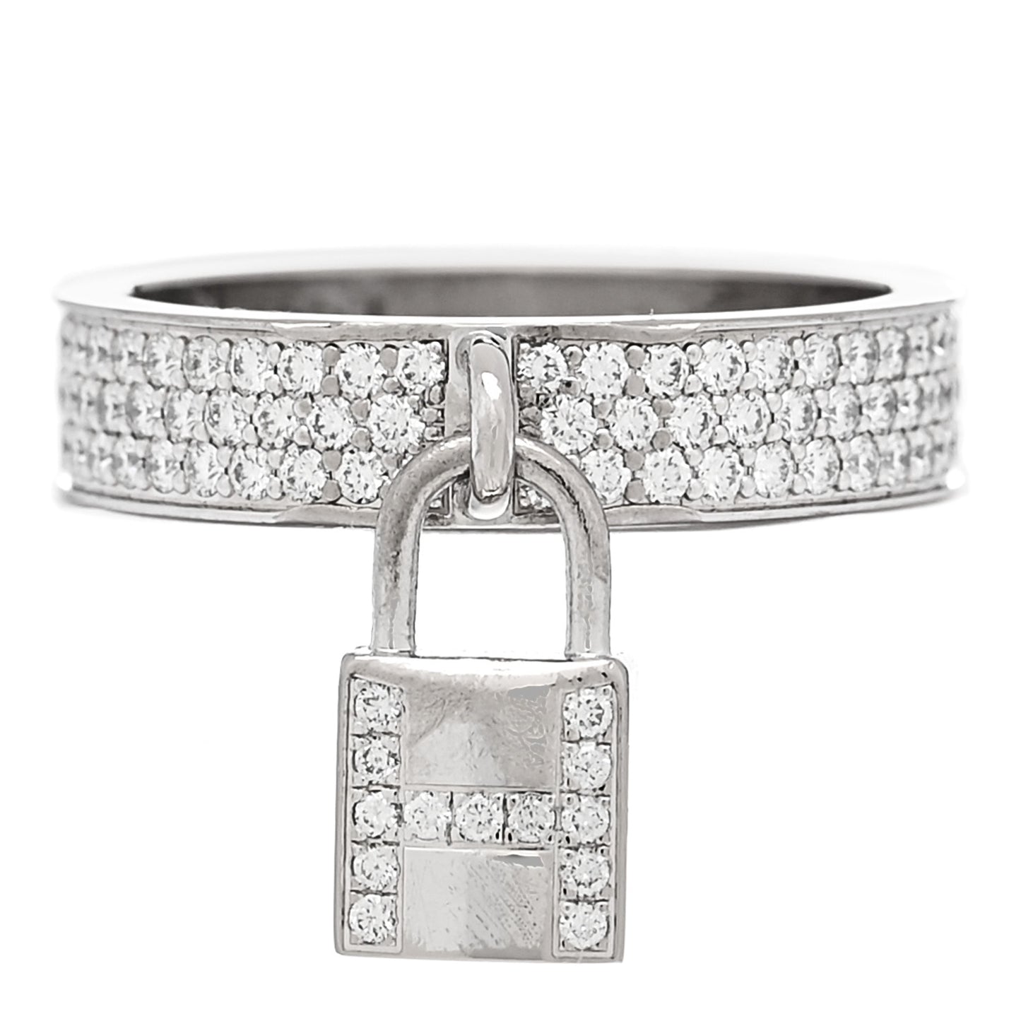 18K White Gold Diamond MM Kelly Clochette Ring 51 5.75