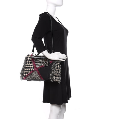 Christian Dior Patent Tweed Fringe Patchwork Lady Dior Black Multicolor 2 of 8