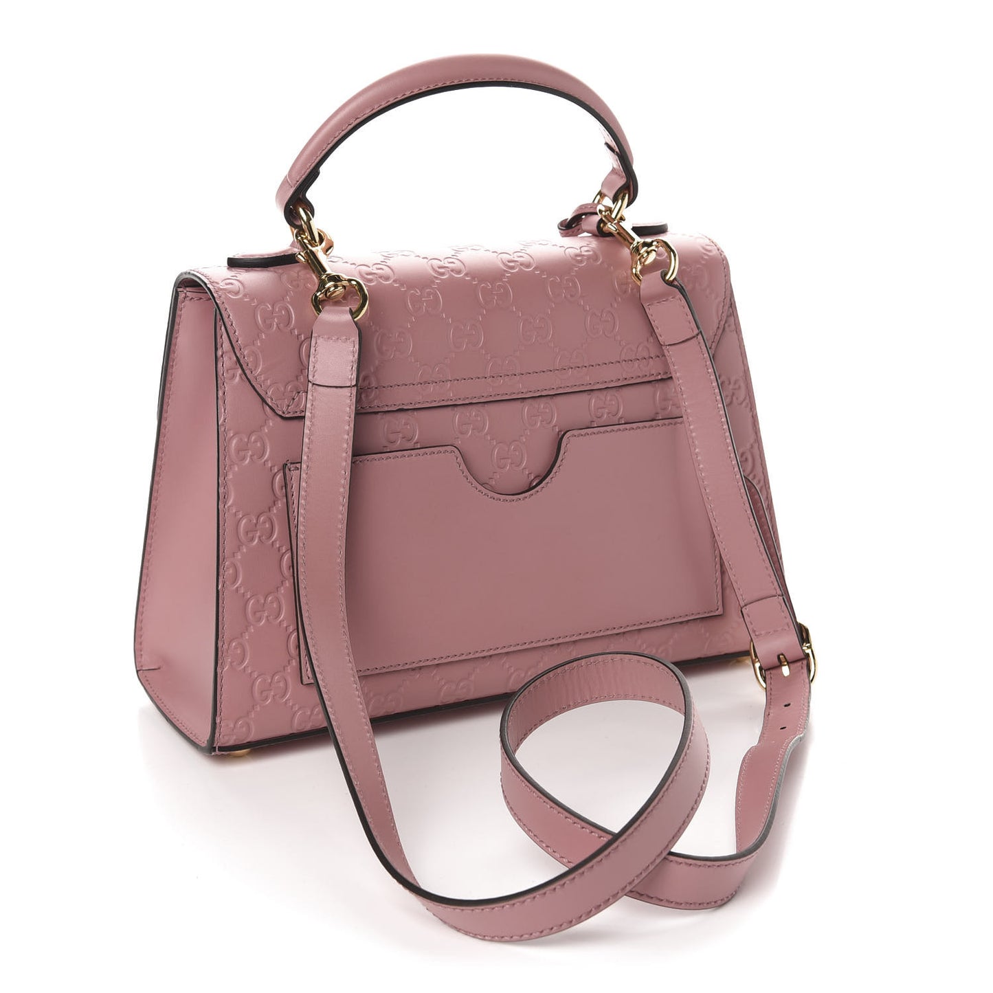 Guccissima Signature Small Padlock Top Handle Bag Rose Baby Candy