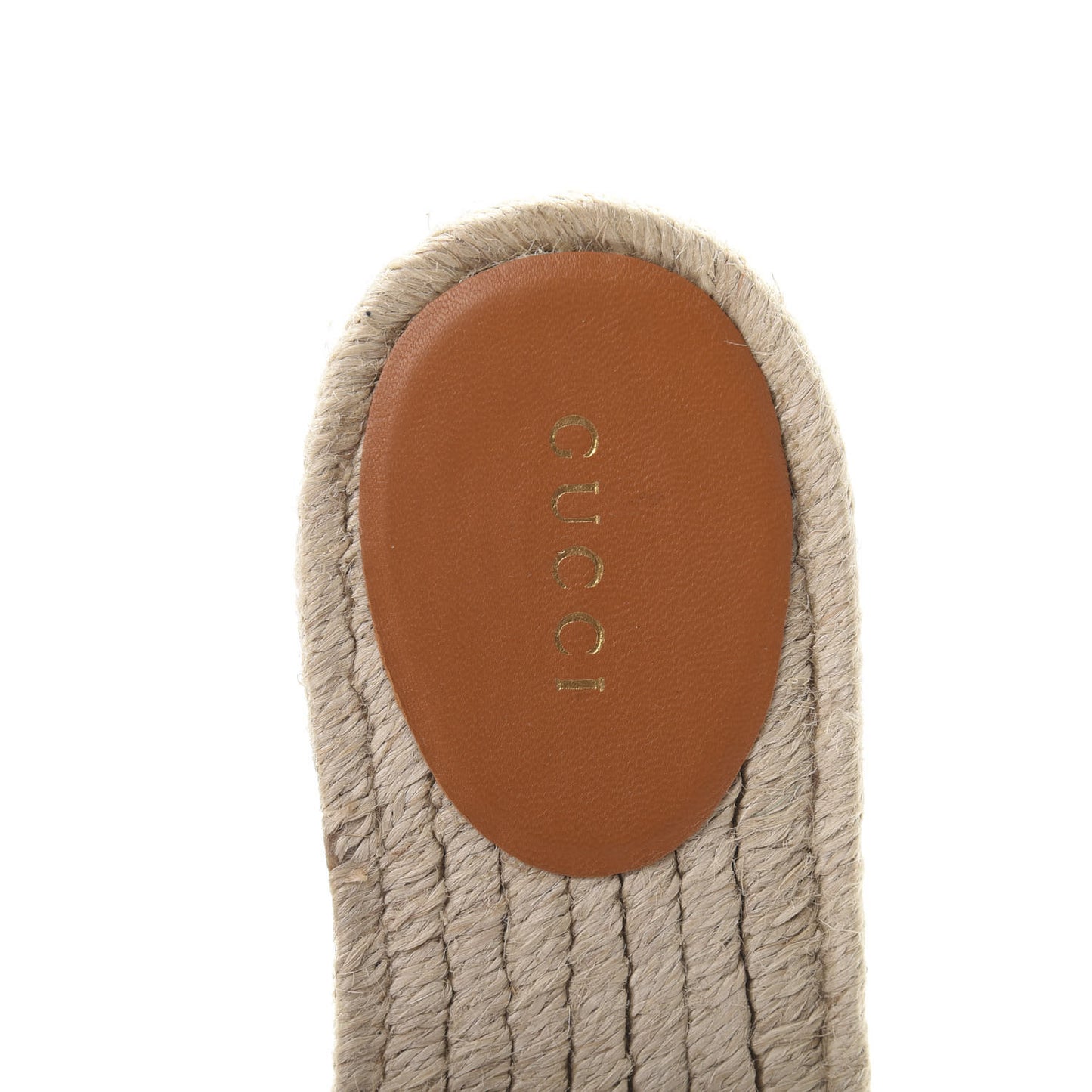 Nappa Matelasse GG Marmont Espadrille Slide Sandals 37 Cognac