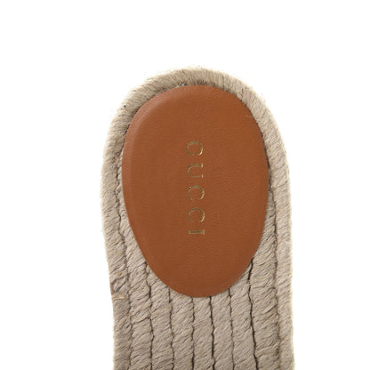 Gucci Nappa Matelasse GG Marmont Espadrille Slide Sandals 37 Cognac 8 of 10