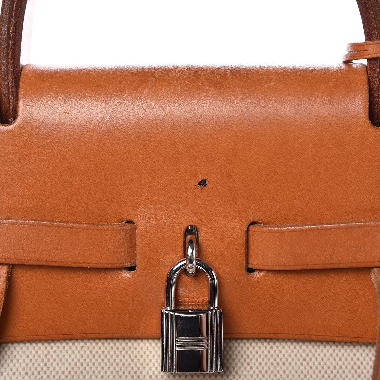 Hermes Toile Vache Calfskin Herbag 30 PM Backpack Natural 12 of 17