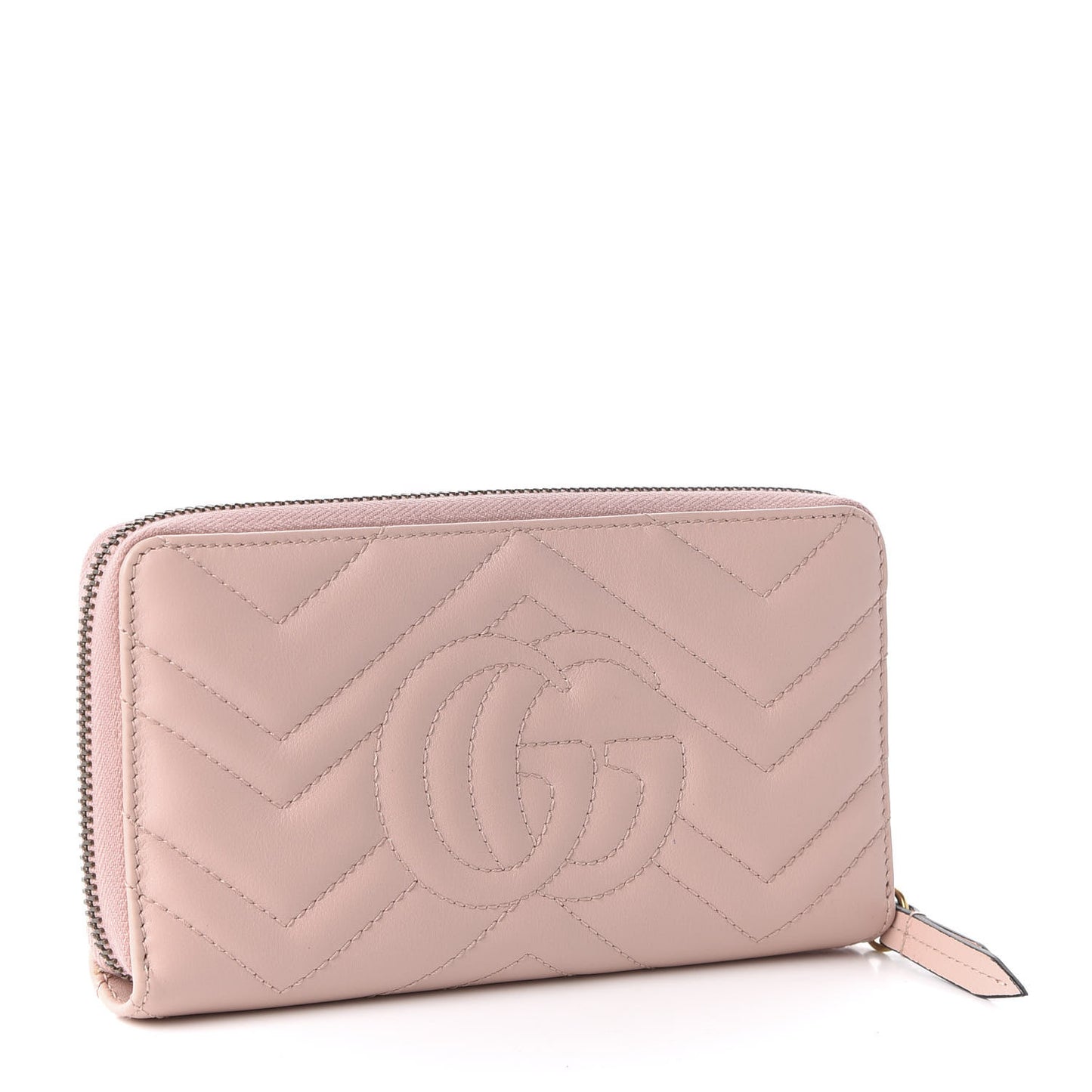 Calfskin Matelasse GG Marmont Zip Around Wallet Perfect Pink