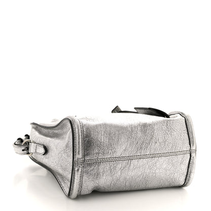 Alexander McQueen Metallic Pebbled Calfskin Mini Padlock Tote Silver 4 of 12