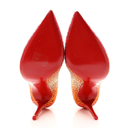 Christian Louboutin Suede Burma Strass Degrade Hot Chick 100 Pumps 39 Loubi Red Multicolor 6 of 9