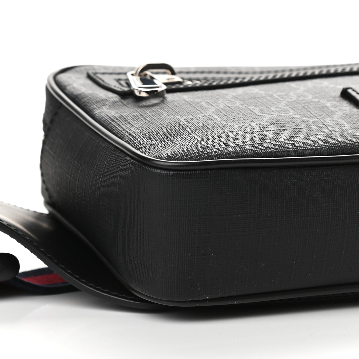 Soft GG Supreme Monogram Web Belt Bag Black Grey