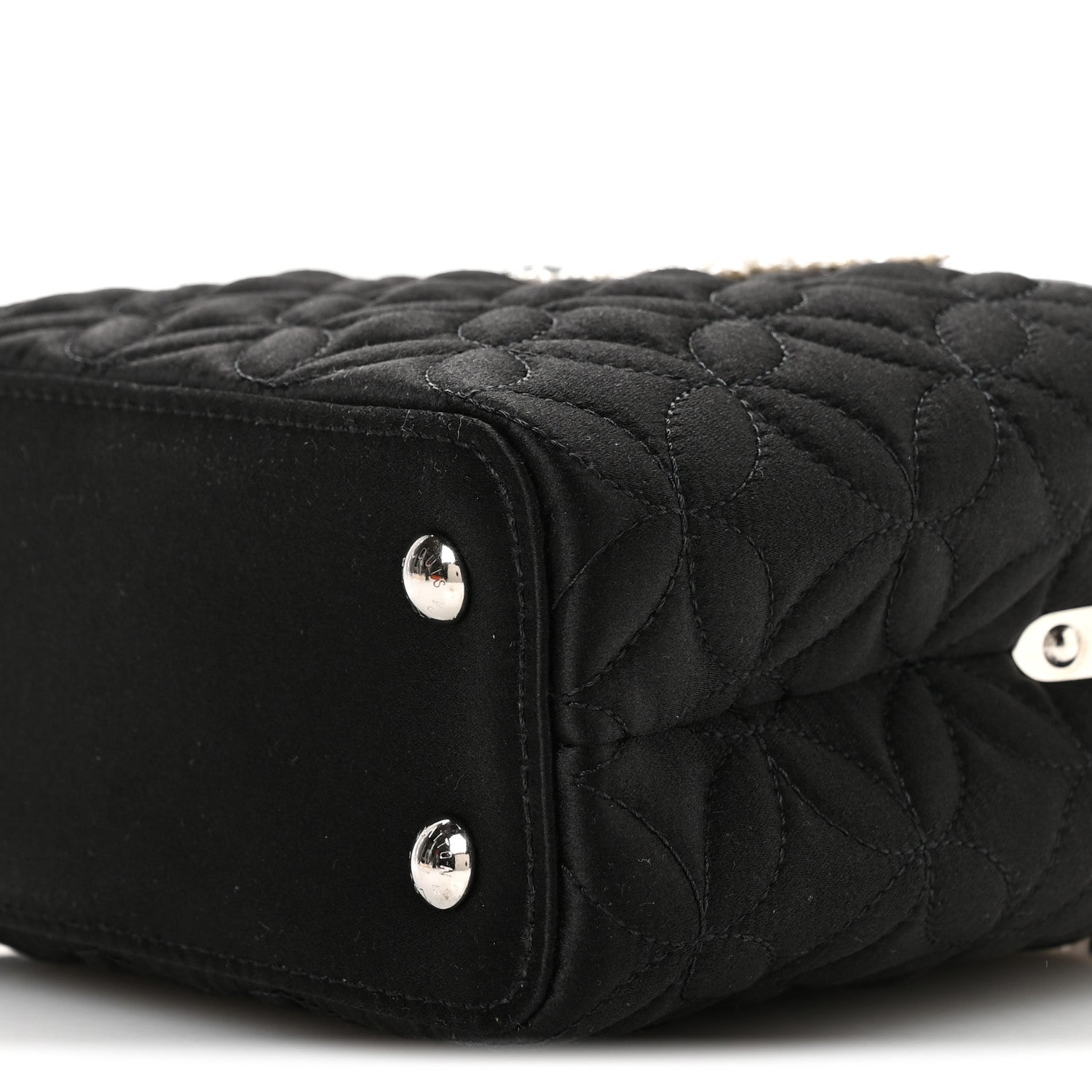 Louis Vuitton Satin Quilted Flower Crystal Mini Capucines Black 9 of 9
