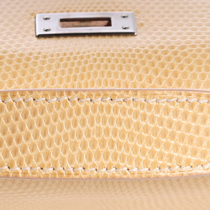 Hermes Lizard Kelly Pochette Clutch Beige 8 of 15