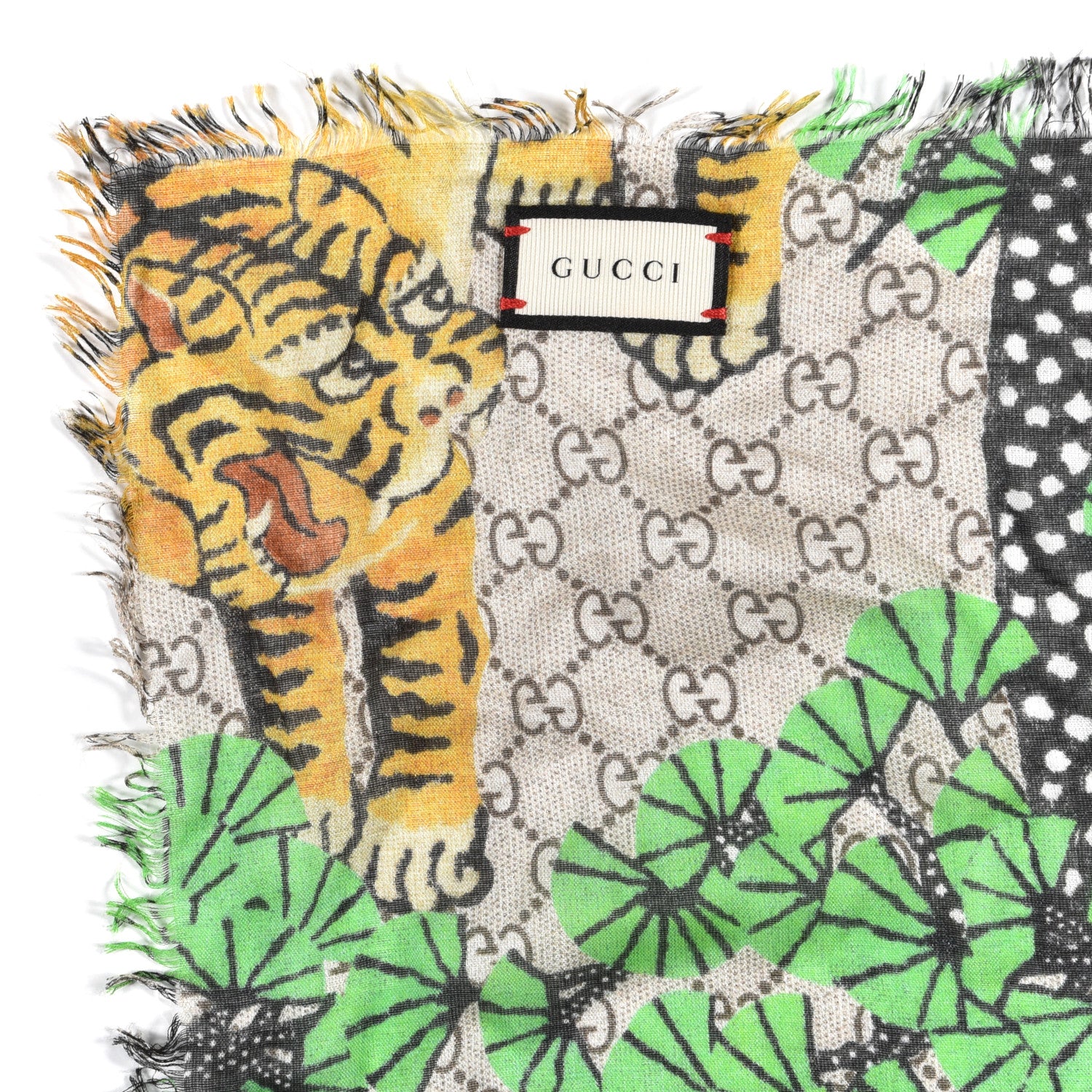 Gucci Modal Silk GG Supreme Bengal Tiger Shawl 2 of 3