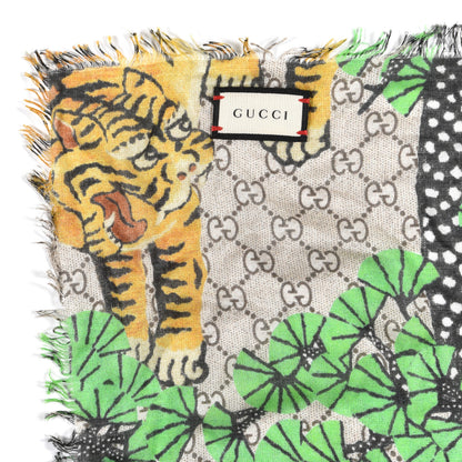 Gucci Modal Silk GG Supreme Bengal Tiger Shawl 2 of 3