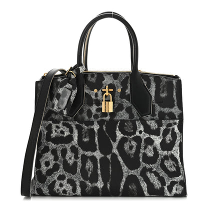 Louis Vuitton Canvas Calfskin Wild Animal Print City Steamer MM Black 1 of 12