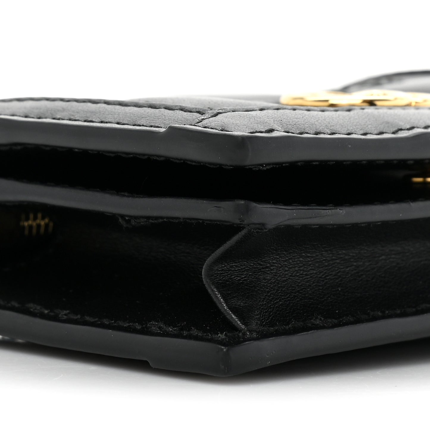 Calfskin GG Matelasse Card Case Wallet Black