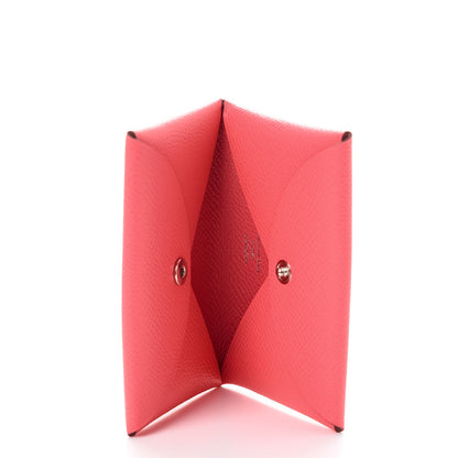 Hermes Epsom Calvi Card Case Rose Azalee 5 of 8
