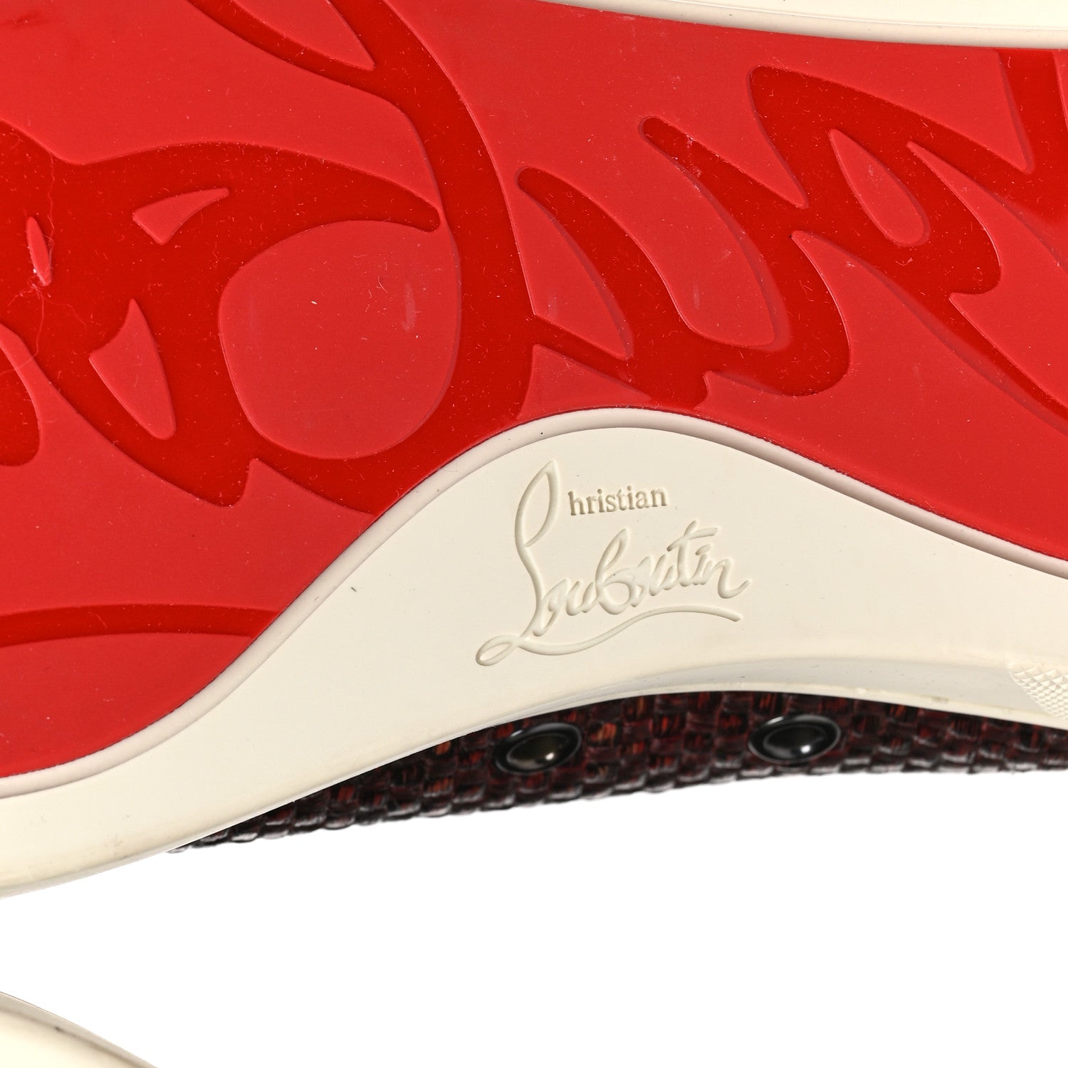 Christian Louboutin Raffia Crocodile Embossed Rantus Mens Orlato Flat Sneakers 42.5 Bordeaux 6 of 8