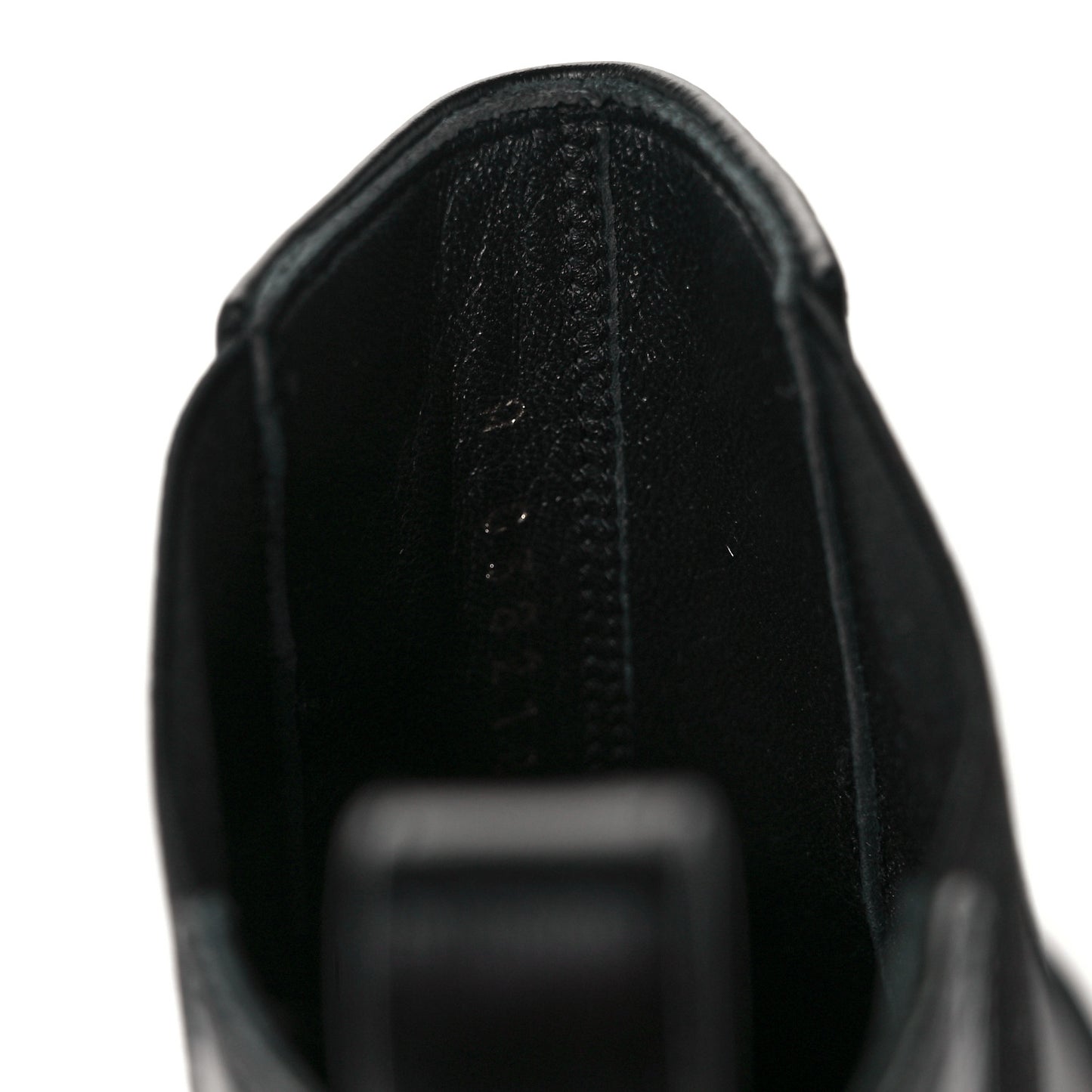 Crumpled Calfskin Patent Cap Toe Short Boots 39.5 Black