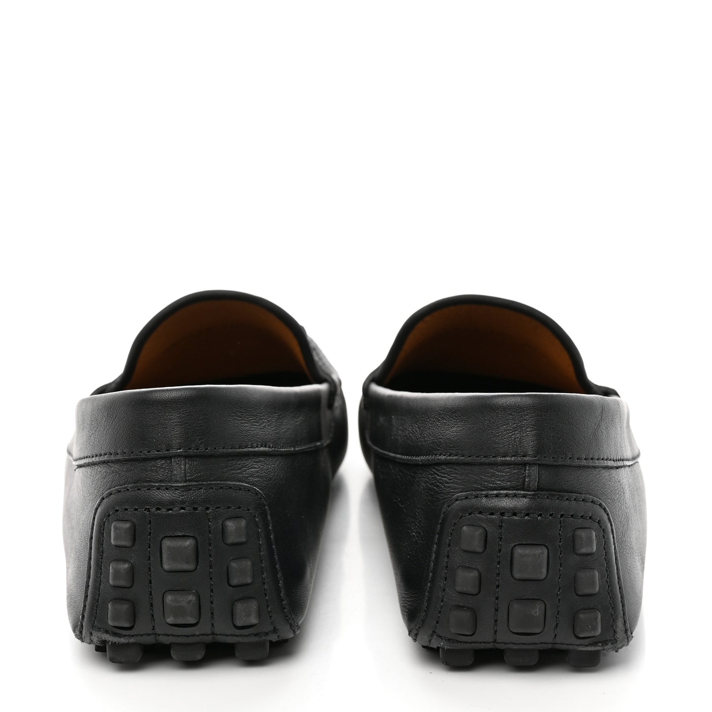 Soft Clove Calfskin Monochrome Mens Interlocking G Driver Loafers 10.5 Black