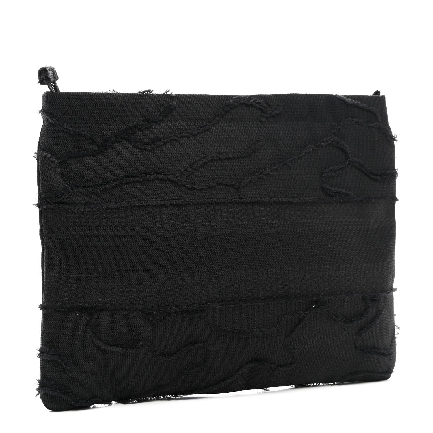 Christian Dior Canvas Embroidered Camouflage Medium Diordouble Zip Pouch Black 3 of 7