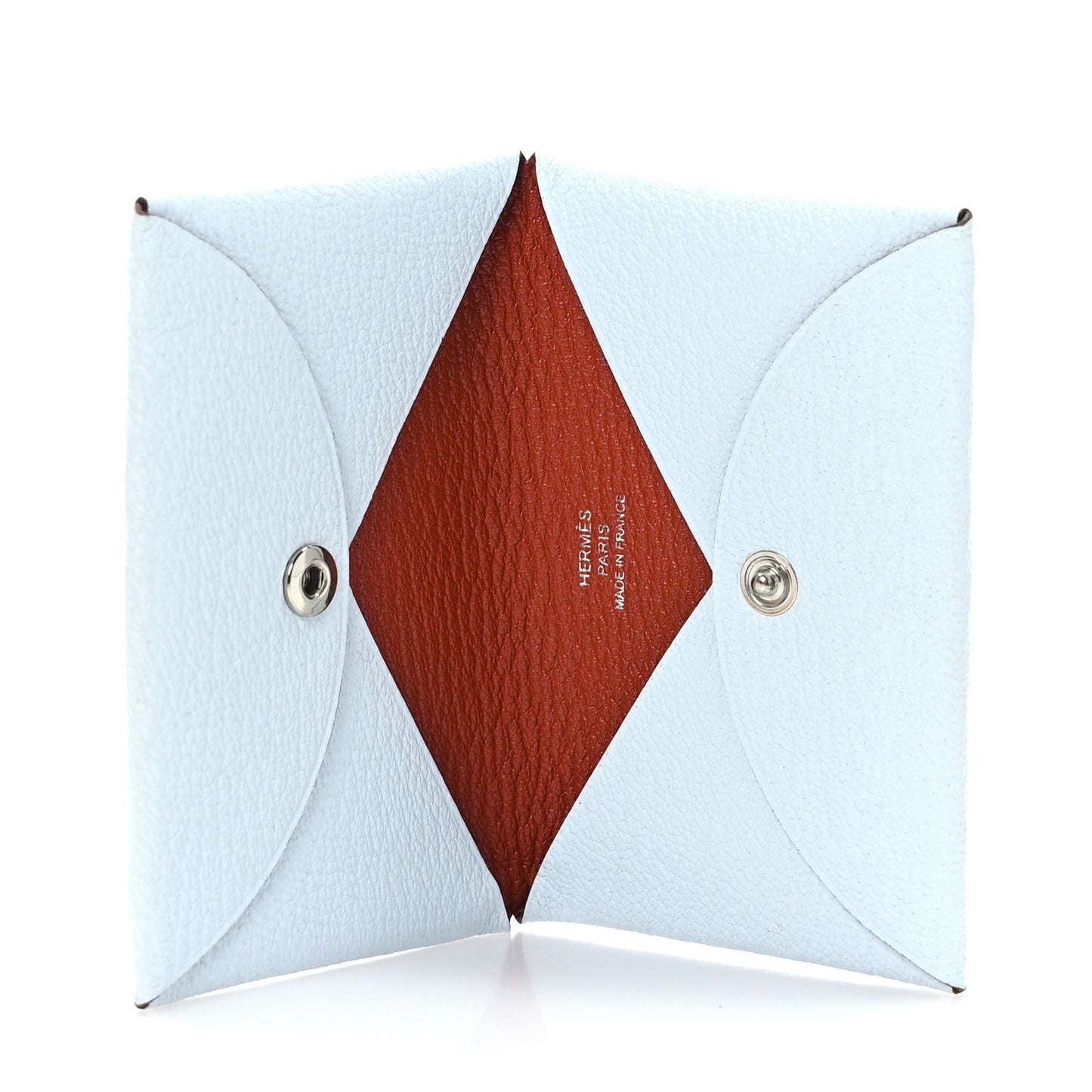 Chevre Mysore Verso Calvi Card Case Bleu Brume Brique
