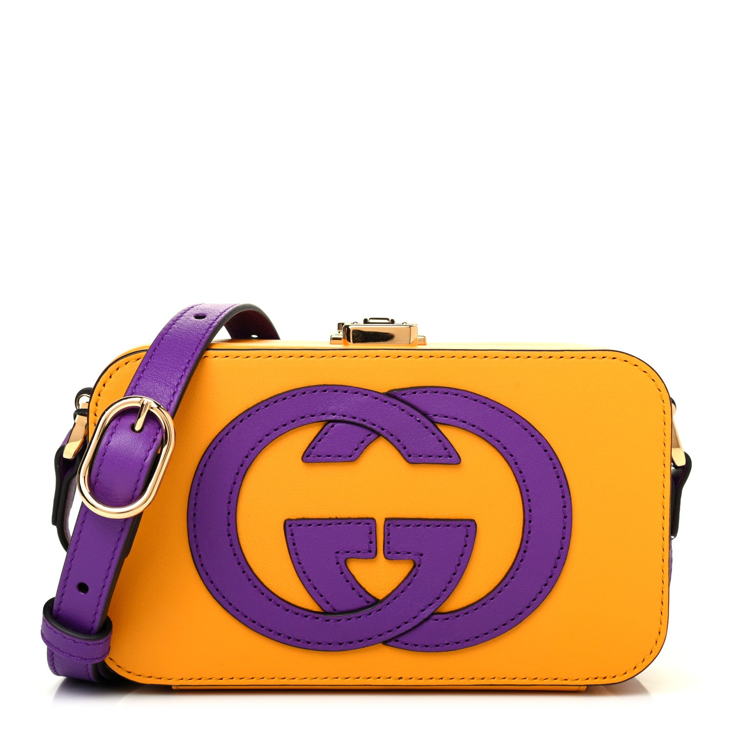 Gucci Vitello Eclipse Mini Interlocking G Shoulder Bag Yellow Tangerine 1 of 4