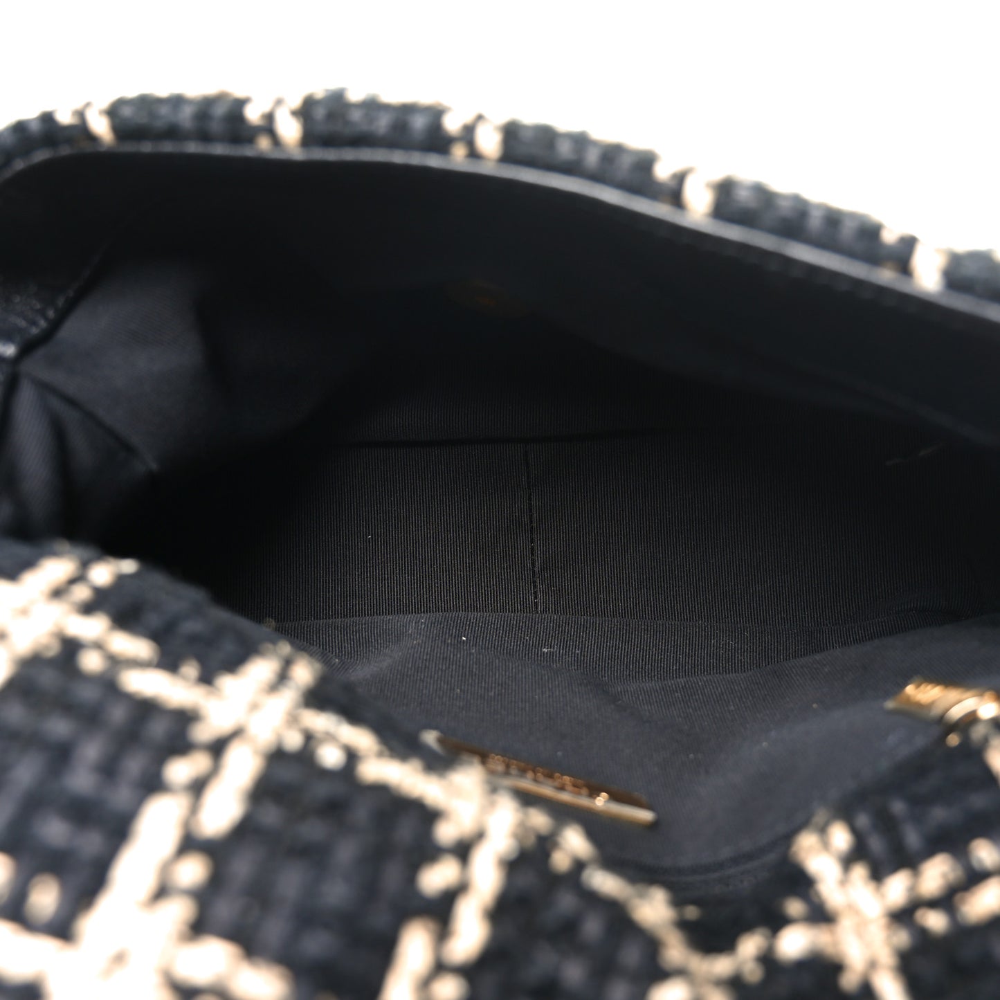 Tweed Quilted Medium Chanel 19 Flap Black Beige