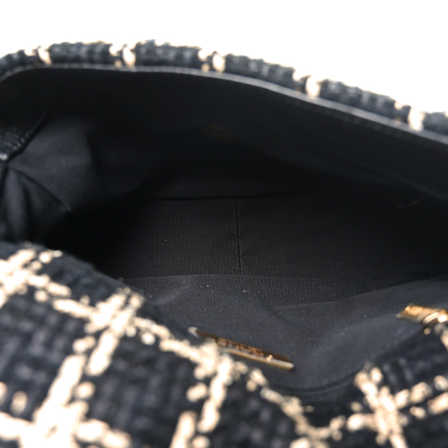 Chanel Tweed Quilted Medium Chanel 19 Flap Black Beige 5 of 11