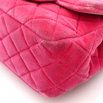 Chanel Velvet Quilted Mini Square Pearl Crush Flap Fuchsia 10 of 10