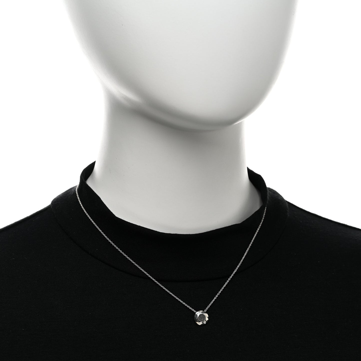 Sterling Silver Elsa Peretti Two Carat Faceted Pendant Necklace